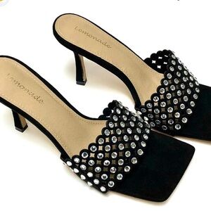Prince Black Studded Women's Heels